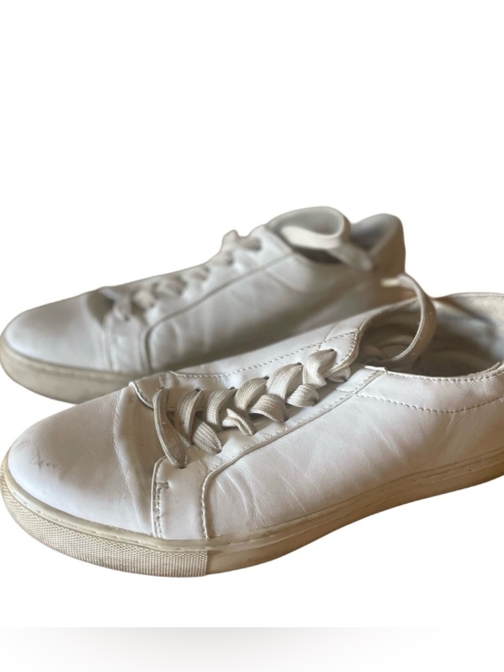 Women’s Kenneth Cole White Leather Low Top Tennis Shoes Sz 6